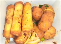 Salt Pepper Chicken Balls with Mini Veg Rolls